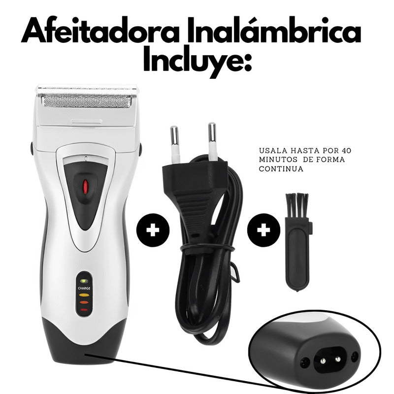 Afeitadora Eléctrica Inalámbrica | Recargable, Ergonómica y de Larga Duración