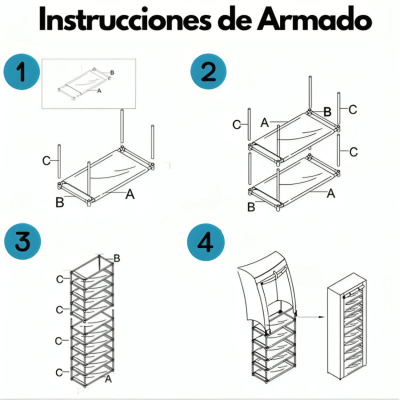 Zapatera de 10 Niveles | Fácil Armado | Ahorra Espacio |