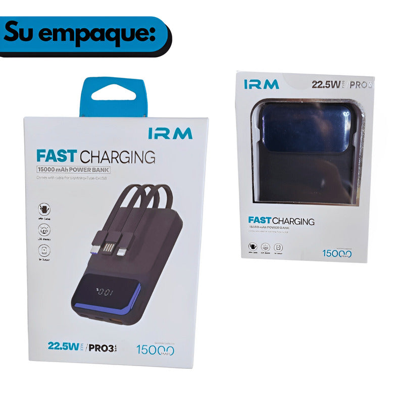 El mejor powerbank con tres cables
