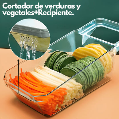 Cortador de vegetales y Verduras Multifuncional | 8 Piezas | Acero Inoxidable