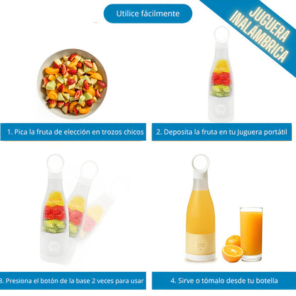 Licuadora de mano portátil-Juguera personal 400ml.  Carga USB