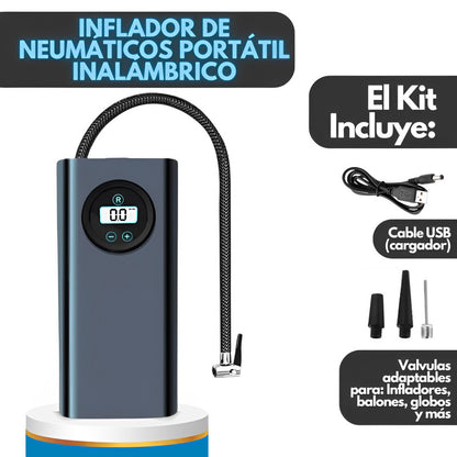 Compresor de Aire Portátil: para neumáticos, balones, globos y más..