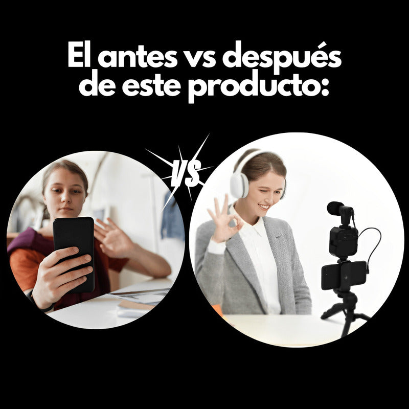 Kit de Video Making |Micrófono|Luz LED |Trípode|Control Bluetooth