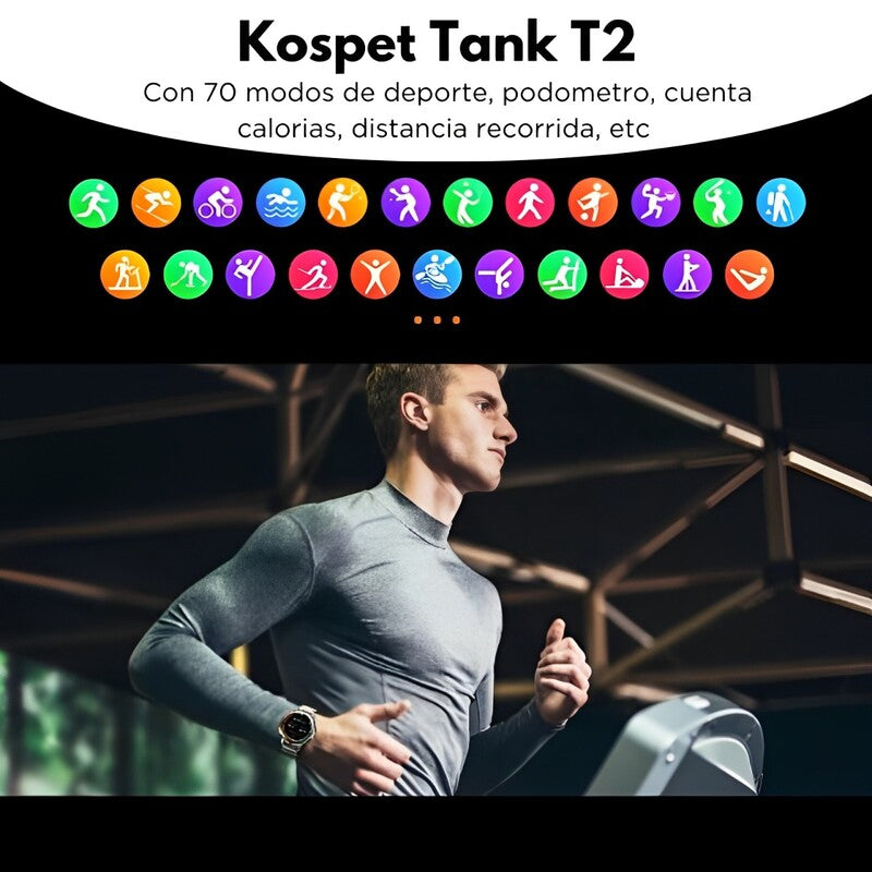 Smartwatch Indestructible | KOSPET Tank T2 | Certificación Militar