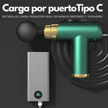 Masajeador Inteligente Inalámbrico | 4 Cabezales | 6 Velocidades | Alivio Muscular