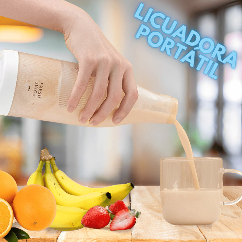 Licuadora de mano portátil-Juguera personal 400ml.  Carga USB