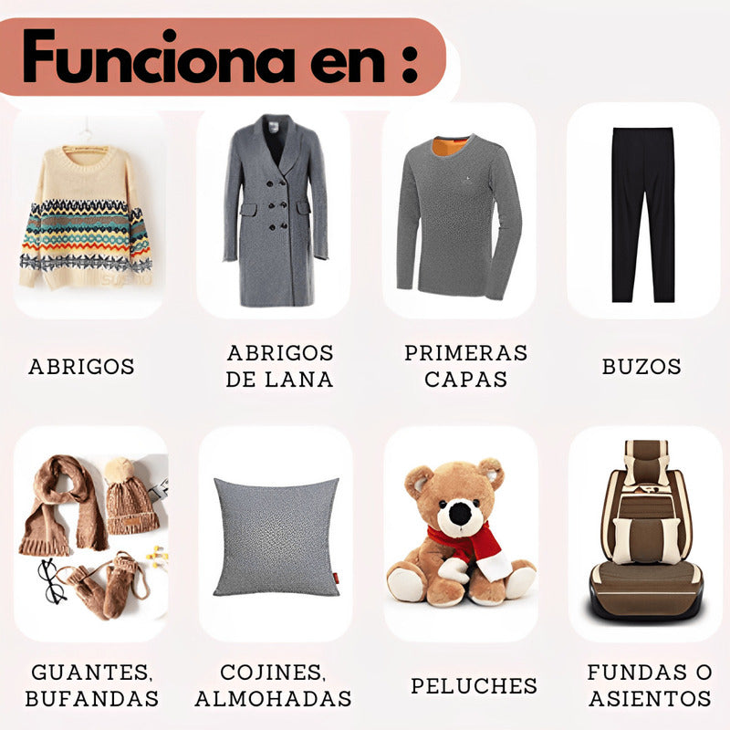 Eliminador de Pelusas Inalámbrico | Potente, Recargable (Telas y tejidos)