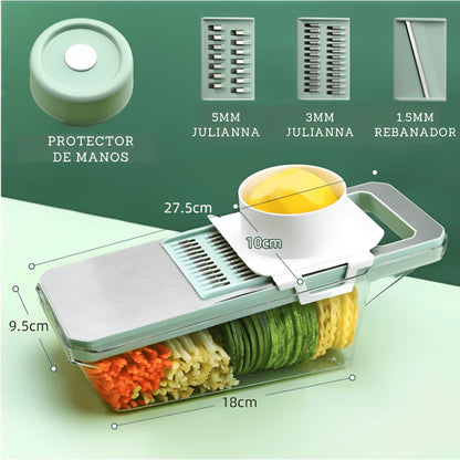 Cortador de vegetales y Verduras Multifuncional | 8 Piezas | Acero Inoxidable