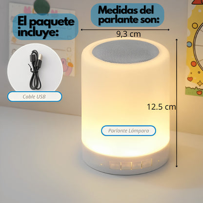 Parlante Bluetooth con lampara touch (6 colores)-CargaUSB, 6 Hrs.