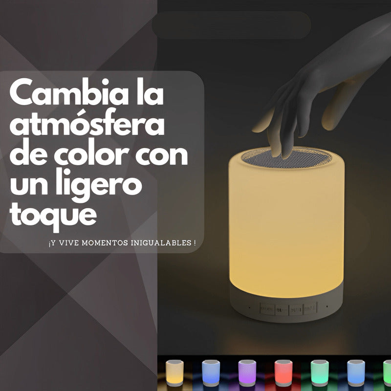 Parlante Bluetooth con lampara touch (6 colores)-CargaUSB, 6 Hrs.
