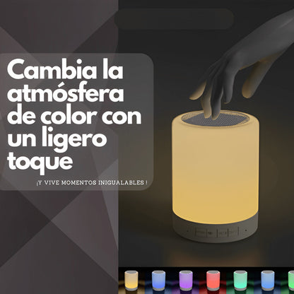 Parlante Bluetooth con lampara touch (6 colores)-CargaUSB, 6 Hrs.