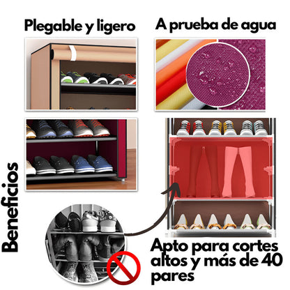 Zapatera de 10 Niveles | Fácil Armado | Ahorra Espacio |