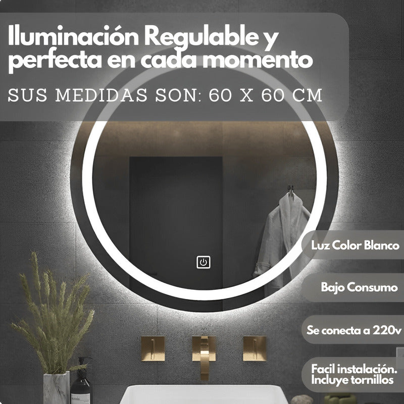Espejo con luz led inteligente 