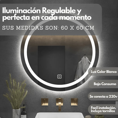 Espejo con luz led inteligente 