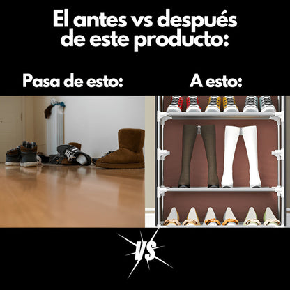 Zapatera de 10 Niveles | Fácil Armado | Ahorra Espacio |