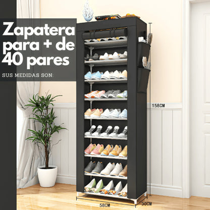 Zapatera de 10 Niveles | Fácil Armado | Ahorra Espacio |